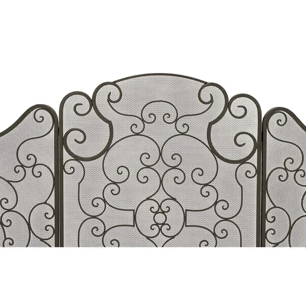 9th & Pike&#174; Black Metal Fireplace Screen