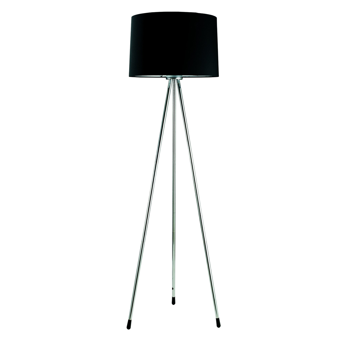 HomeRoots 59in. Silver Tripod Floor Lamp with Drum Shade