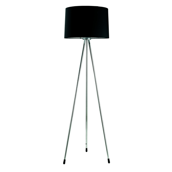 HomeRoots 59in. Silver Tripod Floor Lamp with Drum Shade