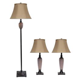 Lalia Home Homely Traditional Valdivian 3pc. Metal Lamp Set
