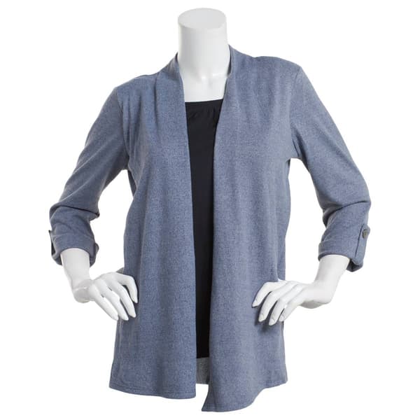 Plus Size Notations Long Sleeve Hacci 2Fer Top