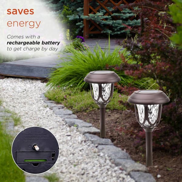 Alpine Solar Brown Pathway LED Lights - Set of 2