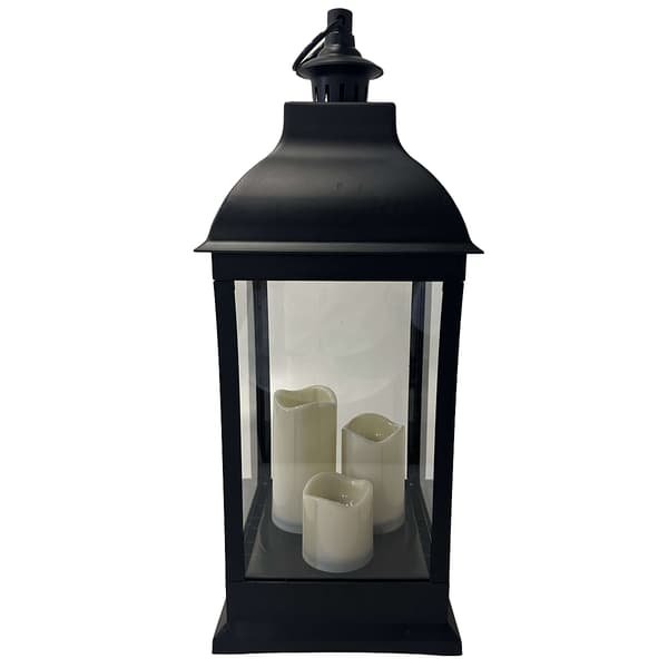 24in. Triple Pillar Candle Lantern - image 