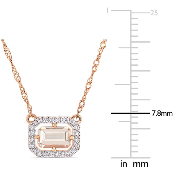 Gemstone Classics&#8482; 14kt. Rose Gold Floating Halo Necklace