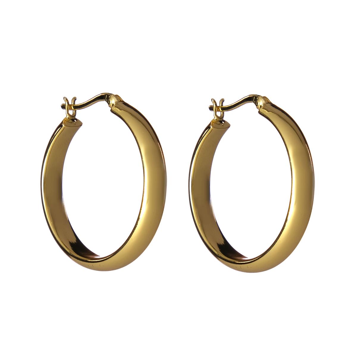 Danecraft 24kt. Gold over Sterling 30mm Hoop Earrings