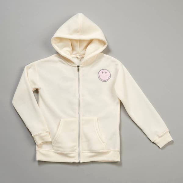 Girls (7-16) No Comment Love Zip Front Fleece Hoodie