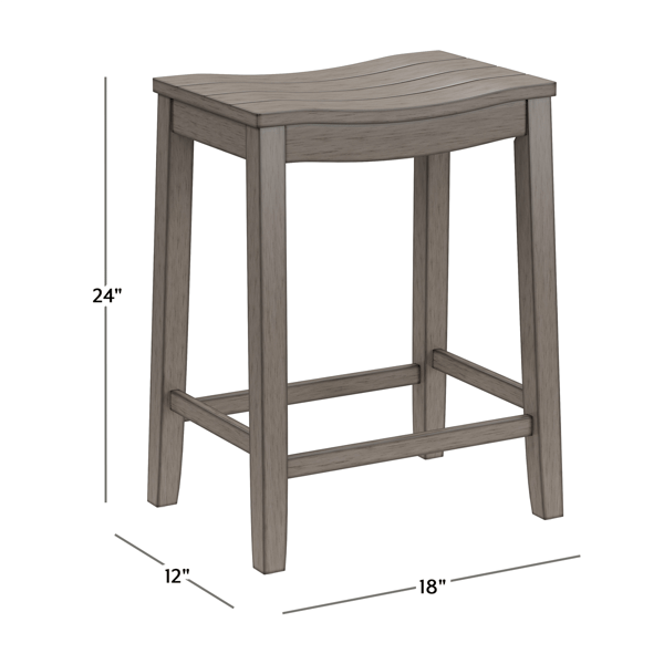 HH2 Home Fiddler Backless Counter Height Stool with Saddle Seat