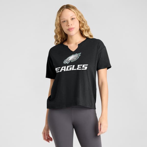 Womens Fanatics Nfl Philadelphia Eagles Home Logo V Notch Short S - image 