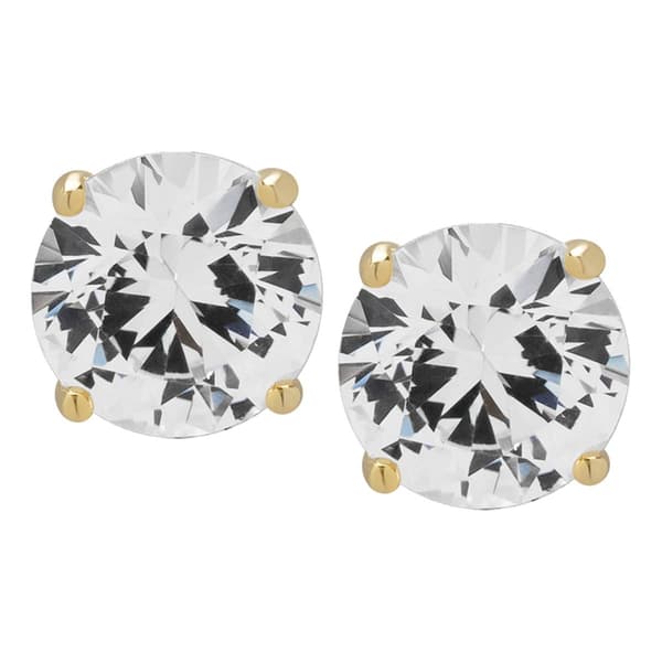 Gianni Argento 14kt. Lab White Sapphire Round Stud Earrings - image 