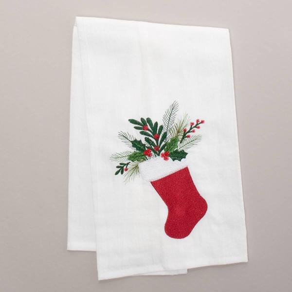 Stocking Holly Kitchen Towel - image 