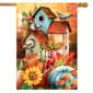 Briarwood Lane Fall Floral Birdhouses House Flag - image 1