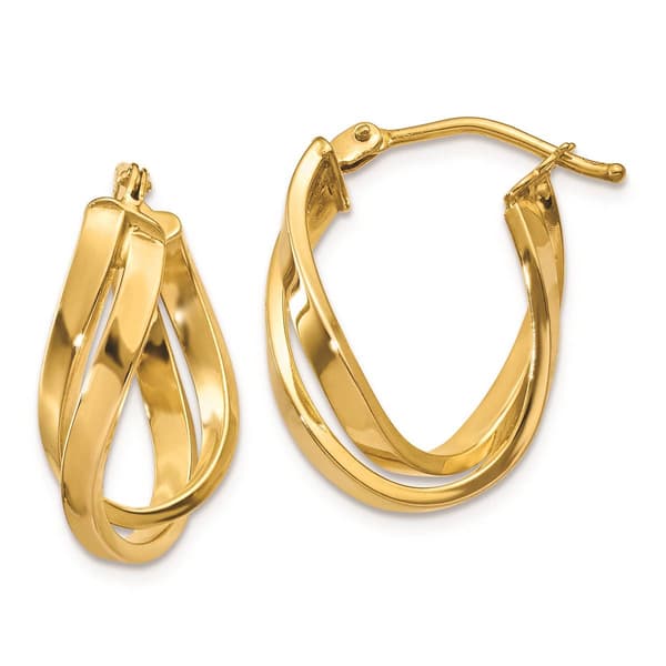 Gold Classics(tm) 14kt. Gold 21x8mm Hoop Earrings - image 