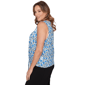Plus Size Emaline Key Items Sleeveless Floral Tie Front Blouse - image 4