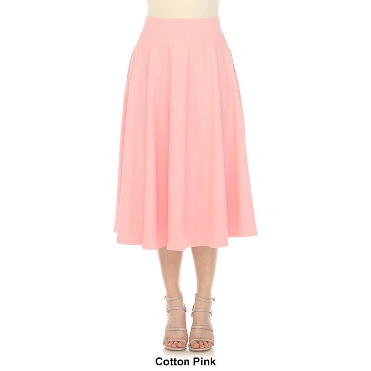Womens White Mark Flared Midi Skirt with Pockets