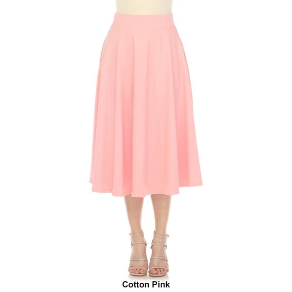 Womens White Mark Flared Midi Skirt with Pockets