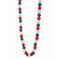 Red/Green & Silver Crystal Ball Necklace with Gold Dangle - image 3