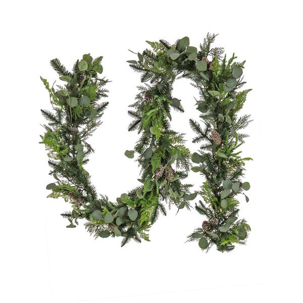 National Tree 9ft. Winter Garden Pre-Lit Garland w/ LED Lights - image 