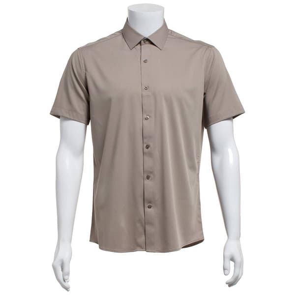 Mens Tom Baine Slim Fit Short Sleeve Dress Shirt - Tan - image 