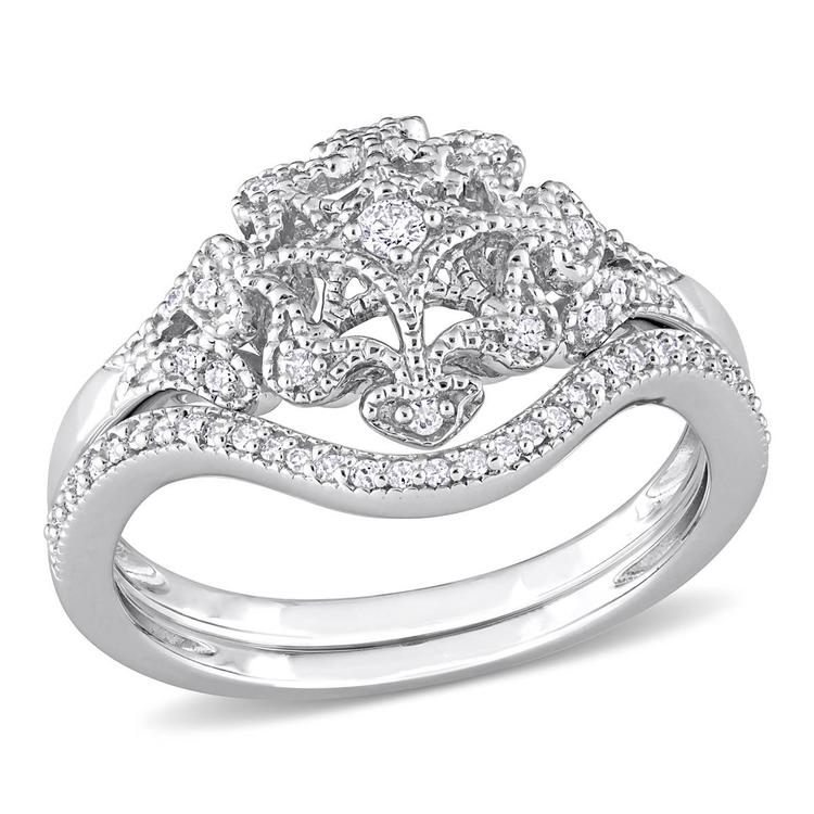 Diamond Classics(tm) 1/5ctw. Diamond Silver Bridal Ring Set