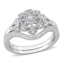 Diamond Classics&#40;tm&#41; 1/5ctw. Diamond Silver Bridal Ring Set