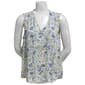 Womens Zac & Rachel Sleeveless Floral V-Neck Pintuck Blouse - image 2