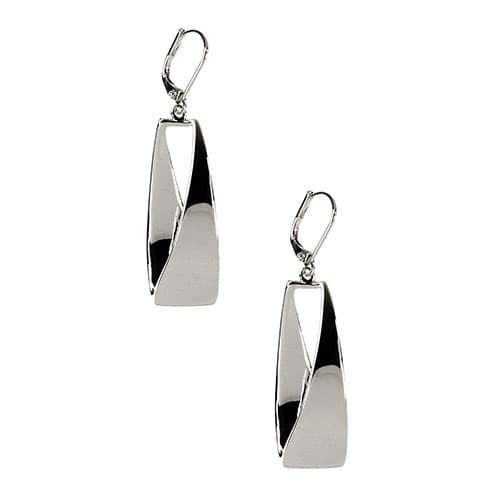 Anne Klein Silver-Tone Leverback Drop Earrings - image 