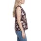 Petite NY Collection Ruffle Cap Sleeve Brown Floral Blouse - image 3