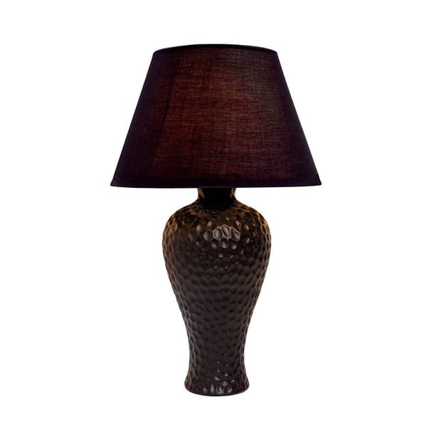 Simple Designs Textured Stucco Curvy Ceramic Table Lamp
