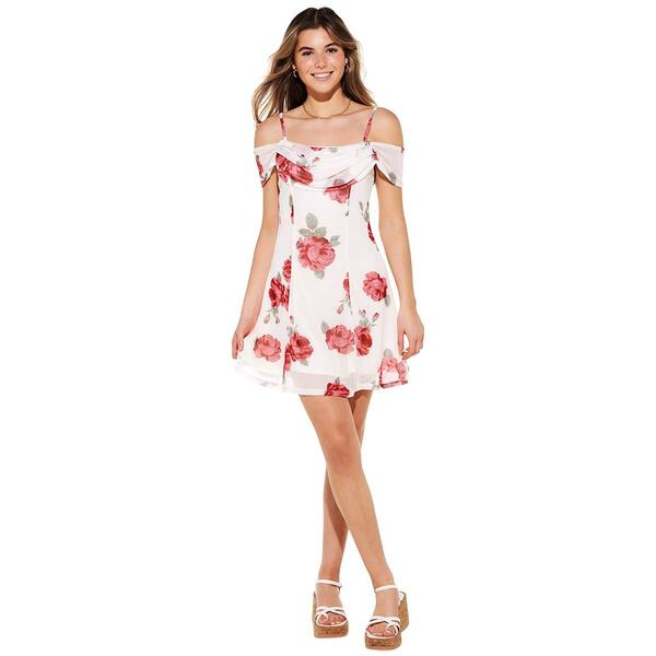 Juniors No Comment Goddess Garden Off The Shoulder A-Line Dress - image 