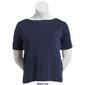 Petite Hasting & Smith Elbow Sleeve Solid Boat Neck Tee - image 4