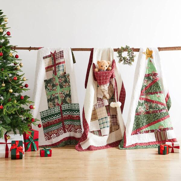 Greenland Home Fashions&#8482; Festive Presents Patchwork Throw Blanket
