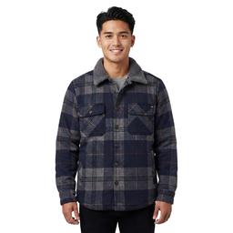 Mens Mountain and Isles Faux Wool Plaid Jacket