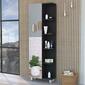 FM FURNITURE Los Angeles Black Corner Cabinet w/ Mirror - image 3