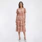 Womens Perceptions Short Sleeve Floral Tier Hem Midi Dress - image 1