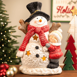 Northlight Lighted Snowman & Boy Christmas Decoration