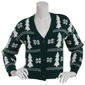 Juniors No Comment Fair Isle Xmas Tree Button Cardigan with Socks - image 1