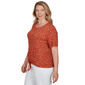 Plus Size Emaline Key Items Short Sleeve Abstract Tie Hem Blouse - image 4