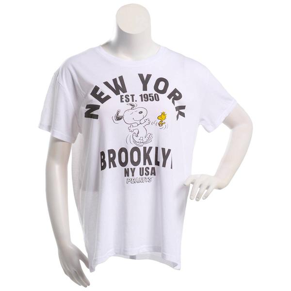 Juniors Plus Freeze NY Brooklyn Snoopy Woodstock Tee - image 
