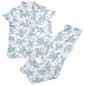 Womens Laura Ashley Short Sleeve Ruffled Botanical Pajama Set - image 2