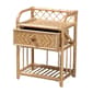 Baxton Studio Kobie Natural Brown Rattan 1-Drawer Nightstand - image 3