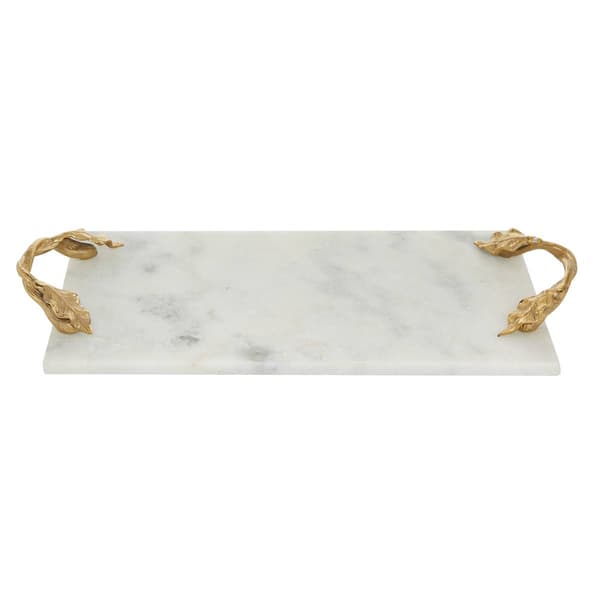 9th & Pike&#174; Natural White Marble Serving Tray