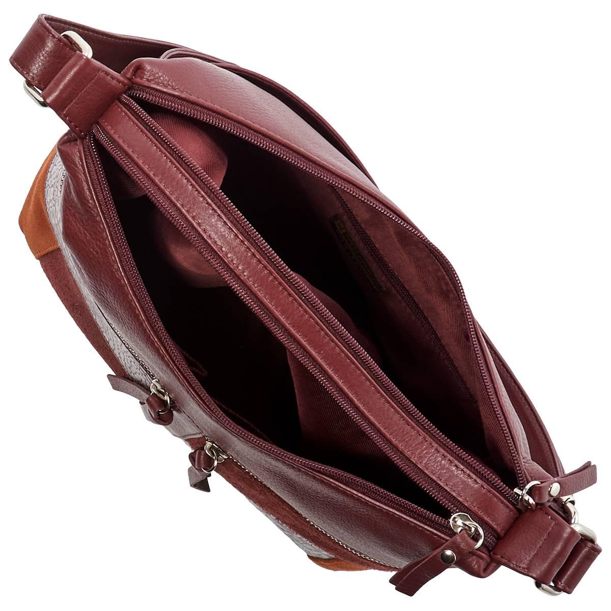 Great American Leatherworks Paneled Collage Hobo Crossbody