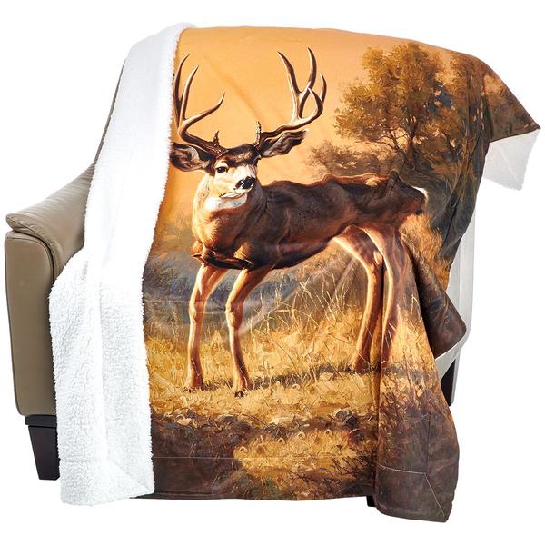 Mountain Ridge Buck Photo Real Throw