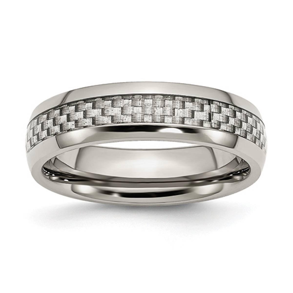 Mens Gentlemen’s Classics™ Grey Fiber Inlay 6mm Wedding...