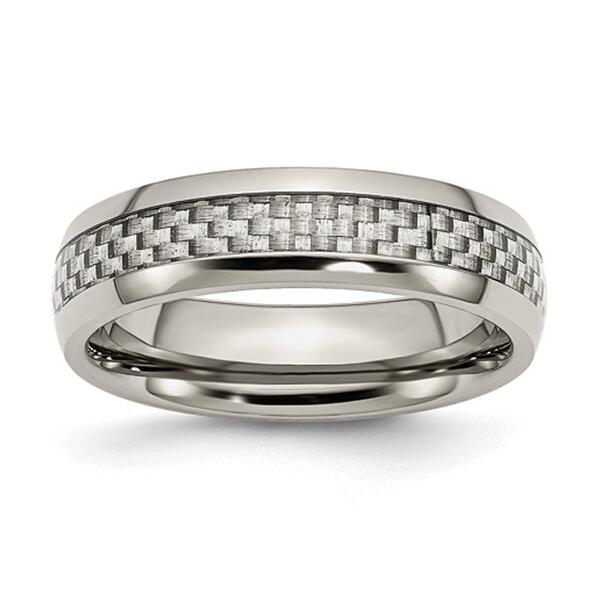 Mens Gentlemen's Classics&#40;tm&#41; Grey Fiber Inlay 6mm Wedding Band - image 
