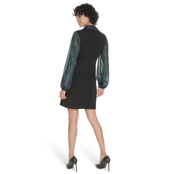 Womens Tommy Hilfiger Plaid Two In One Shift Dress