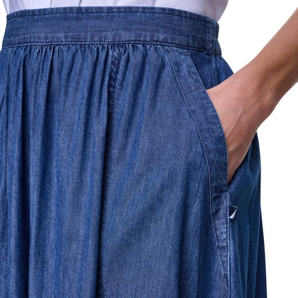 Womens Nautica Chambray Midi Skirt