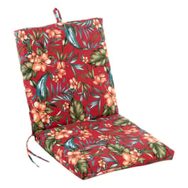 Jordan Manufacturing French Edge Chair Pad - Red/Coral Floral