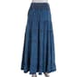 Juniors Angie Smock Waist Denim Tier Washed Maxi Skirt - image 2