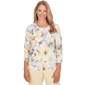 Petites Alfred Dunner Al Fresco Watercolor Floral Side Ruched To - image 1